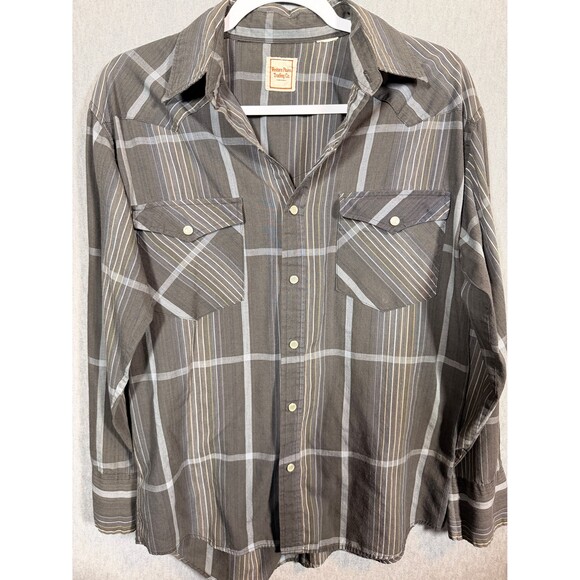 Western Plains Trading Co. Other - Western Plains Trading Co. Men's Large Gray Plaid Western Snap Button Shirt